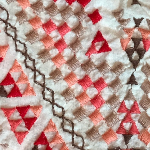 BEACH LUNCH LOUNGE Red and White Geometric Design Babydoll Top Size XS - Picture 8 of 10